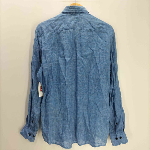 ジョセフアボード JOSEPH ABBOUD FINEST ITALIAN FABRICS イタリア製 生地 L/S 麻 リネン 100% シャツ 襟芯 メンズ LL