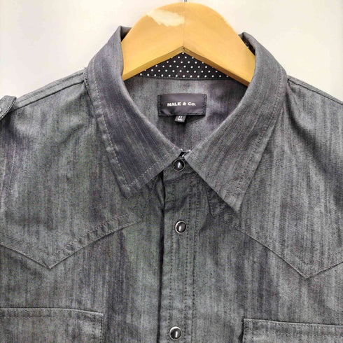 メイルアンドコー MALE & Co. 襟袖裏 水玉 ドット コーティング リジット ウエスタン シャツ ジャケット メンズ LL