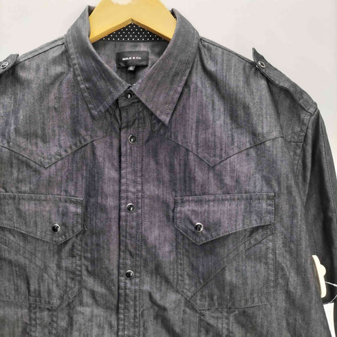 メイルアンドコー MALE & Co. 襟袖裏 水玉 ドット コーティング リジット ウエスタン シャツ ジャケット メンズ LL