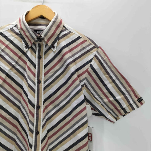 バーバリーブラックレーベル BURBERRY BLACK LABEL S/S マルチストライプ ボタンダウン シャツ メンズ 3