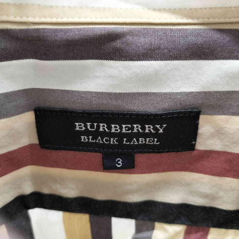 バーバリーブラックレーベル BURBERRY BLACK LABEL S/S マルチストライプ ボタンダウン シャツ メンズ 3