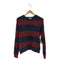 COMPANIA FANTASTICA ボーダー柄 シャギー クルーネックニット レディース S/M