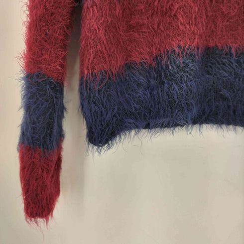 COMPANIA FANTASTICA ボーダー柄 シャギー クルーネックニット レディース S/M