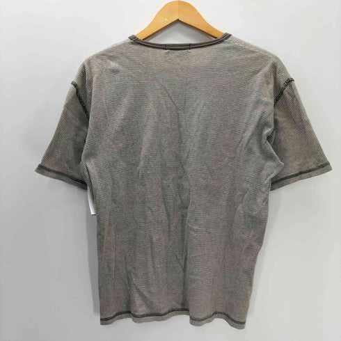 バーバリーブラックレーベル BURBERRY BLACK LABEL ポケット ロゴ 刺繍 Vネック S/S ボーダー Yシャツ メンズ 3