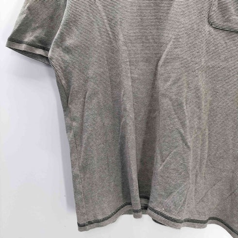 バーバリーブラックレーベル BURBERRY BLACK LABEL ポケット ロゴ 刺繍 Vネック S/S ボーダー Yシャツ メンズ 3