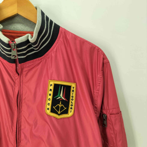 AERONAUTICA MILITARE イタリア空軍 裏地メッシュ エンブレムワッペン バッグ刺繍デザイン ナイロン ジャケット ブルゾン メンズ import:M