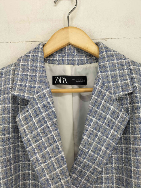 ザラ ZARA ツイードクロップドテーラードジャケット レディース M