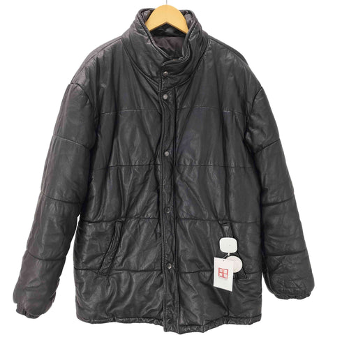 ハラジュクマザー HARAJUKU MOTHER 90S W-1 牛革 カウスキン リアルレザー 中綿 キルト ボンバー ジャケット 比翼 ダブルジップ ビックサイズ メンズ LL