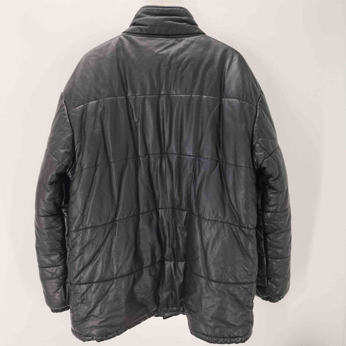 ハラジュクマザー HARAJUKU MOTHER 90S W-1 牛革 カウスキン リアルレザー 中綿 キルト ボンバー ジャケット 比翼 ダブルジップ ビックサイズ メンズ LL