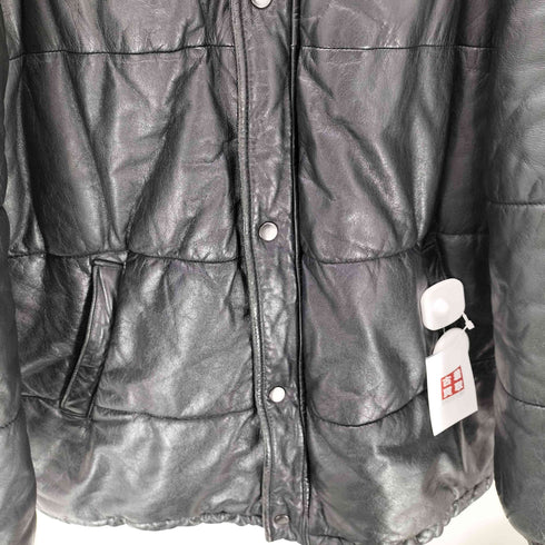 ハラジュクマザー HARAJUKU MOTHER 90S W-1 牛革 カウスキン リアルレザー 中綿 キルト ボンバー ジャケット 比翼 ダブルジップ ビックサイズ メンズ LL