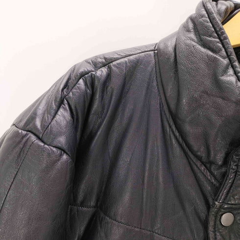 ハラジュクマザー HARAJUKU MOTHER 90S W-1 牛革 カウスキン リアルレザー 中綿 キルト ボンバー ジャケット 比翼 ダブルジップ ビックサイズ メンズ LL