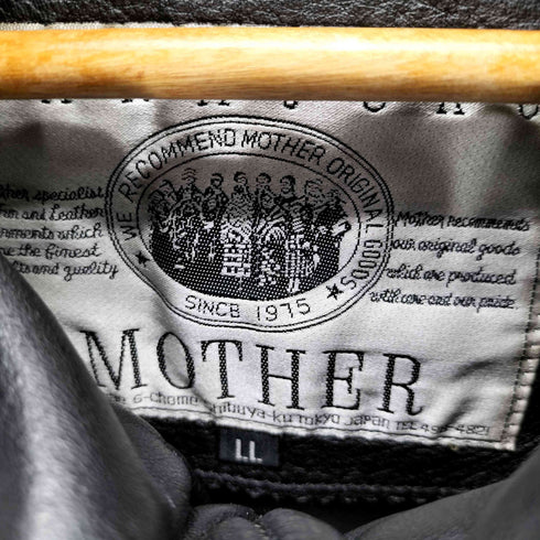 ハラジュクマザー HARAJUKU MOTHER 90S W-1 牛革 カウスキン リアルレザー 中綿 キルト ボンバー ジャケット 比翼 ダブルジップ ビックサイズ メンズ LL