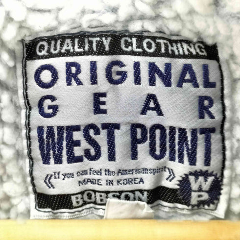 ボブソン BOBSON 90S WEST POINT G-1 エンブレムワッペン チンスト付 ボア デニム フライト ジャケット メンズ FREE