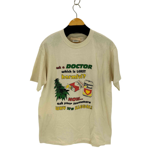 大麻プリントクルーネックTシャツ メンズ import:L