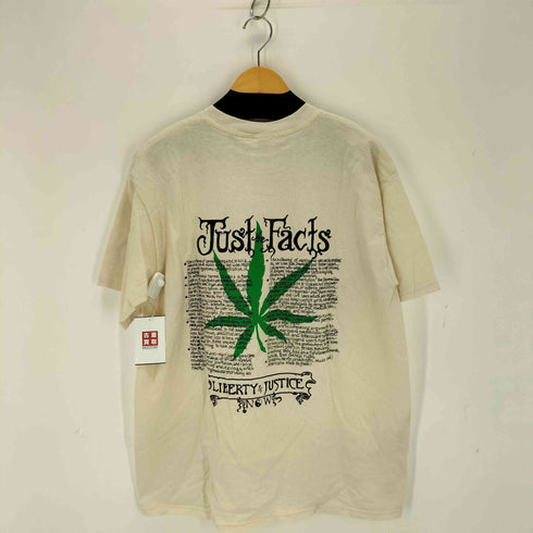 大麻プリントクルーネックTシャツ メンズ import:L