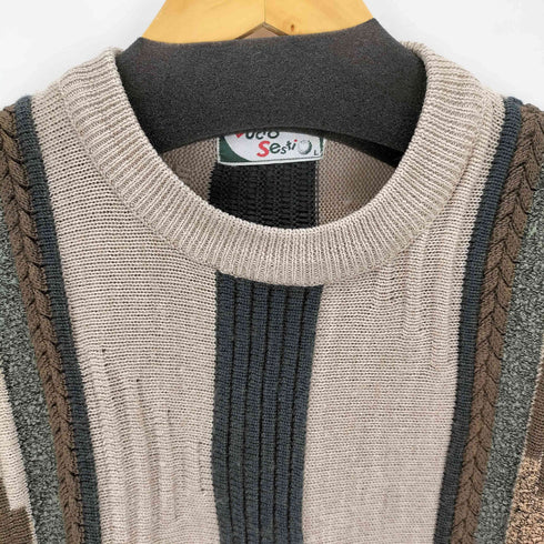 LUCIO SESTI ウール混アクリル3Dニット メンズ import:L