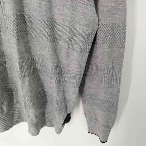 ブラックレーベルクレストブリッジ BLACK LABEL CRESTBRIDGE ボーダー 刺繍ロゴ ジップアップ ニットセーター メンズ JPN:4