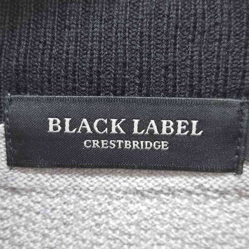 ブラックレーベルクレストブリッジ BLACK LABEL CRESTBRIDGE ボーダー 刺繍ロゴ ジップアップ ニットセーター メンズ JPN:4