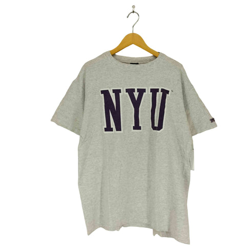 エムブイスポーツ MV SPORT USA製 袖裾シングル NYC フロンTプリントクルーネックTシャツ メンズ L