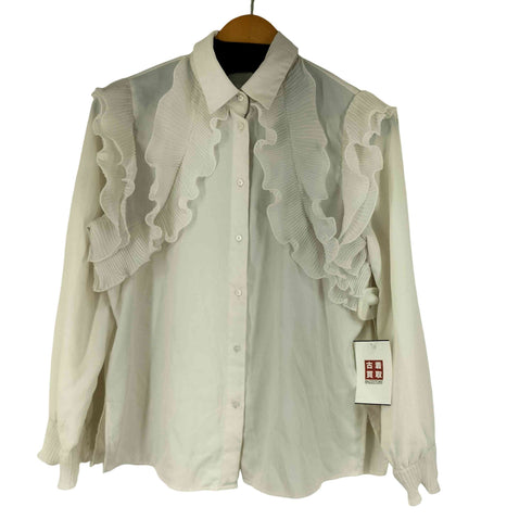 ザラ ZARA リボン付きフリルブラウス レディース import:M
