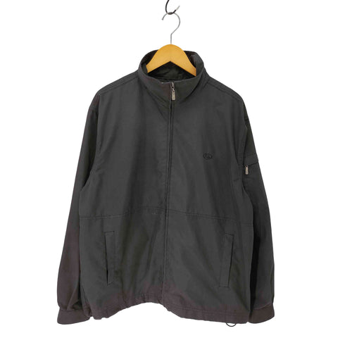 クイックシルバー Quiksilver EDITION 90-00s ロゴ刺繍 スタンドネック ドローコード フルジップ テック ジャケット メンズ import:L