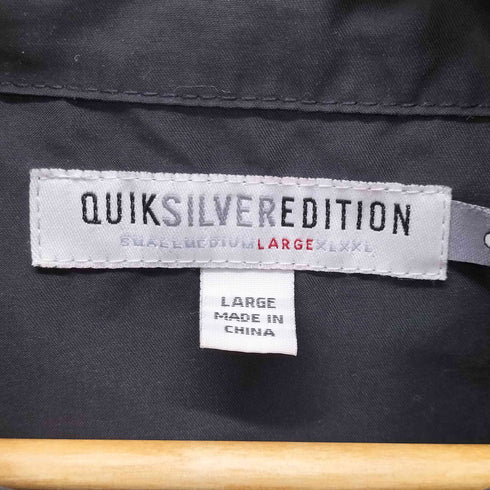 クイックシルバー Quiksilver EDITION 90-00s ロゴ刺繍 スタンドネック ドローコード フルジップ テック ジャケット メンズ import:L