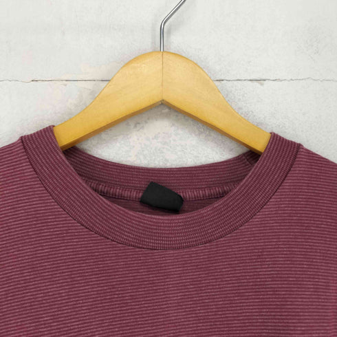 EZ GEAR 袖裾シングル ボーダー柄クルーネックTシャツ メンズ