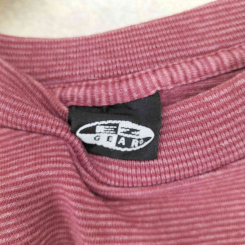 EZ GEAR 袖裾シングル ボーダー柄クルーネックTシャツ メンズ