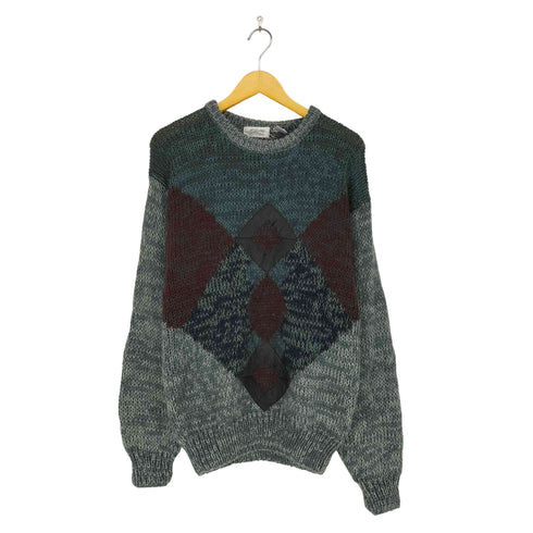 フロントデザインアクリルニット メンズ L