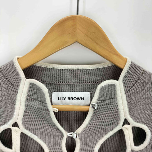 リリーブラウン Lily Brown カットアウトバイカラーニットワンピース レディース ONE SIZE