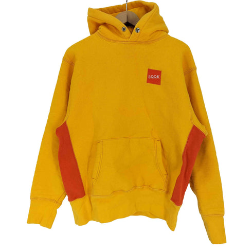ルックスタジオ LQQK STUDIO BOXロゴ リバースウィーブ ヘビー スウェットパーカー SNAP HOODIE メンズ