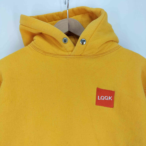 ルックスタジオ LQQK STUDIO BOXロゴ リバースウィーブ ヘビー スウェットパーカー SNAP HOODIE メンズ