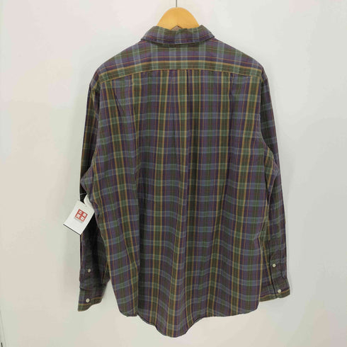 ラルフローレン RALPH LAUREN 90S CLASSIC FIT 同色 ポニー 刺繍 マドラス チェック L/S ボタンダウン シャツ メンズ import:XL