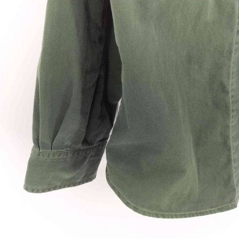 ポロジーンズカンパニーラルフローレン POLO JEANS COMPANY RALPH LAUREN 90-00S 香港製 袖 刺繍 ヘリンボーン ツイル ミリタリー シャツ メンズ import:XL