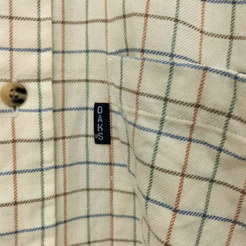 ダックス DAKS コットンウール ボタンダウン チェックシャツ メンズ import:M