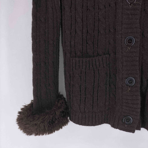 ボアドッキングニットカーディガン レディース import:S