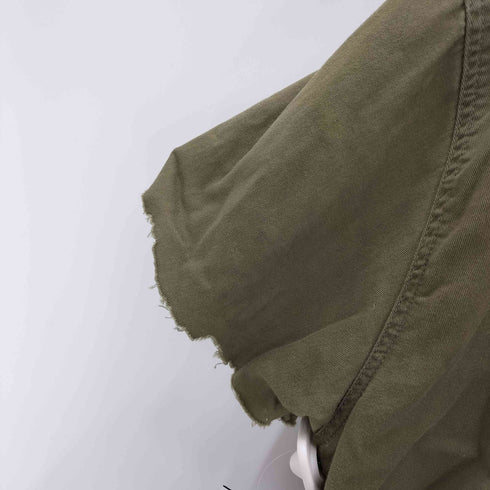 ラングラー Wrangler ロゴ ワッペン ミリタリー S/S シャツ カットオフ メンズ import:XL