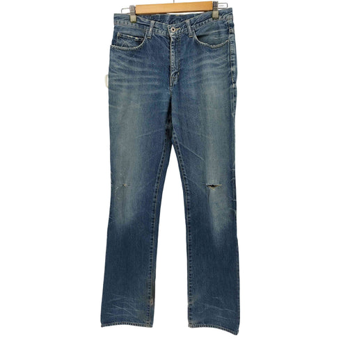 ラルフローレン RALPH LAUREN レザーパッチ ダメージ ストレート デニム パンツ 脇割 メンズ 30