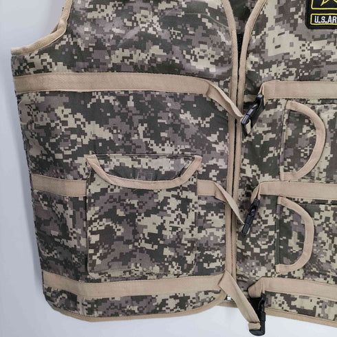 ユーエスアーミー U.S. ARMY U.S. ARMY レプリケーション 迷彩 デジタルカモ パッチ付き タクティカル ミリタリー ベスト メンズ ONE SIZE