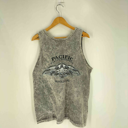 ハーレーダビッドソン HARLEY-DAVIDSON 00S 2003コピーライト USA製 タイダイ スカルプリント タンクトップ メンズ import:L