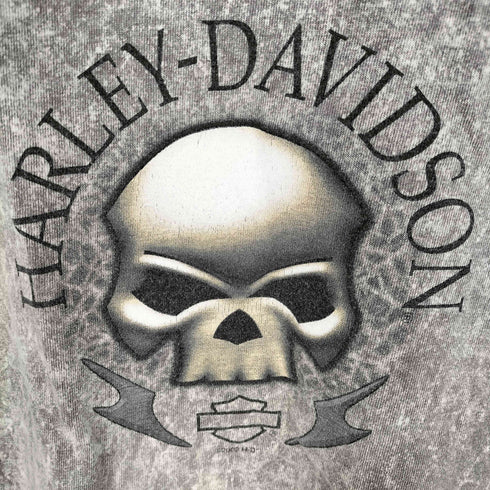 ハーレーダビッドソン HARLEY-DAVIDSON 00S 2003コピーライト USA製 タイダイ スカルプリント タンクトップ メンズ import:L