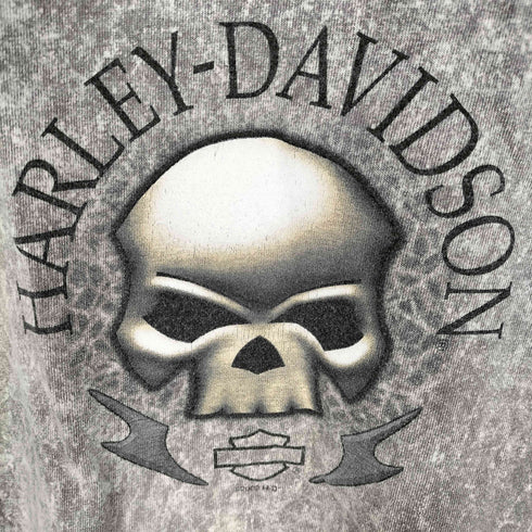 ハーレーダビッドソン HARLEY-DAVIDSON 00S 2003コピーライト USA製 タイダイ スカルプリント タンクトップ メンズ import:L