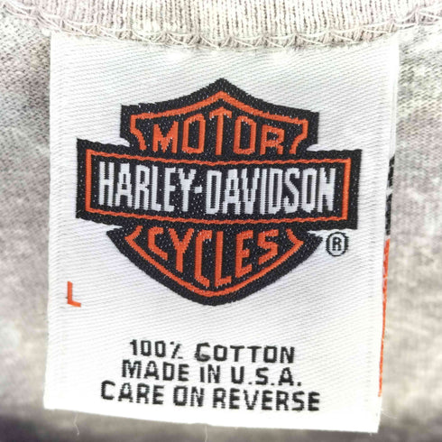 ハーレーダビッドソン HARLEY-DAVIDSON 00S 2003コピーライト USA製 タイダイ スカルプリント タンクトップ メンズ import:L