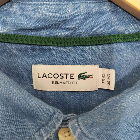 ラコステ LACOSTE バイアスカット デニムシャツ メンズ US M/L