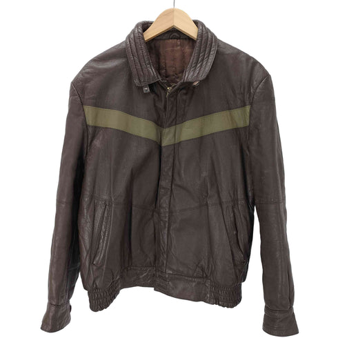 BELGIO シープレザー YKK カムロック式 スイッチングライン ジャケット ブルゾン メンズ JPN:L