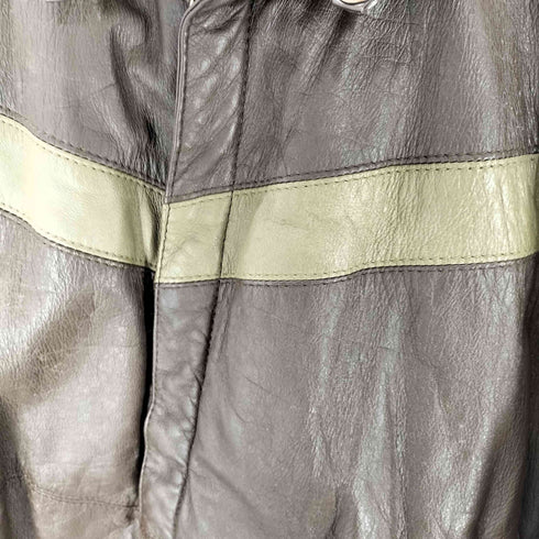 BELGIO シープレザー YKK カムロック式 スイッチングライン ジャケット ブルゾン メンズ JPN:L