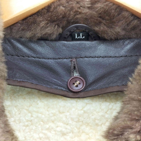 cow leather ボアライナー付き カウレザー 襟ボア カーコート メンズ LL