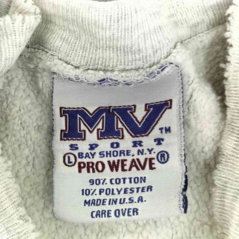 エムブイスポーツ MV SPORT 90S USA製 PRO WEAVE カレッジロゴリメイクスウェット メンズ import:L