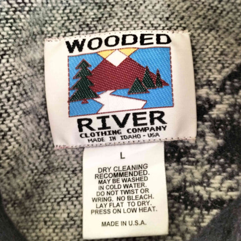 WOODED RIVER USA製 ウルフジャガードアクリルブルゾン メンズ import:L