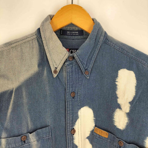 チャップスラルフローレン CHAPS RALPH LAUREN 90S ブリーチ加工 コットン ボタンダウンシャツ メンズ import:S